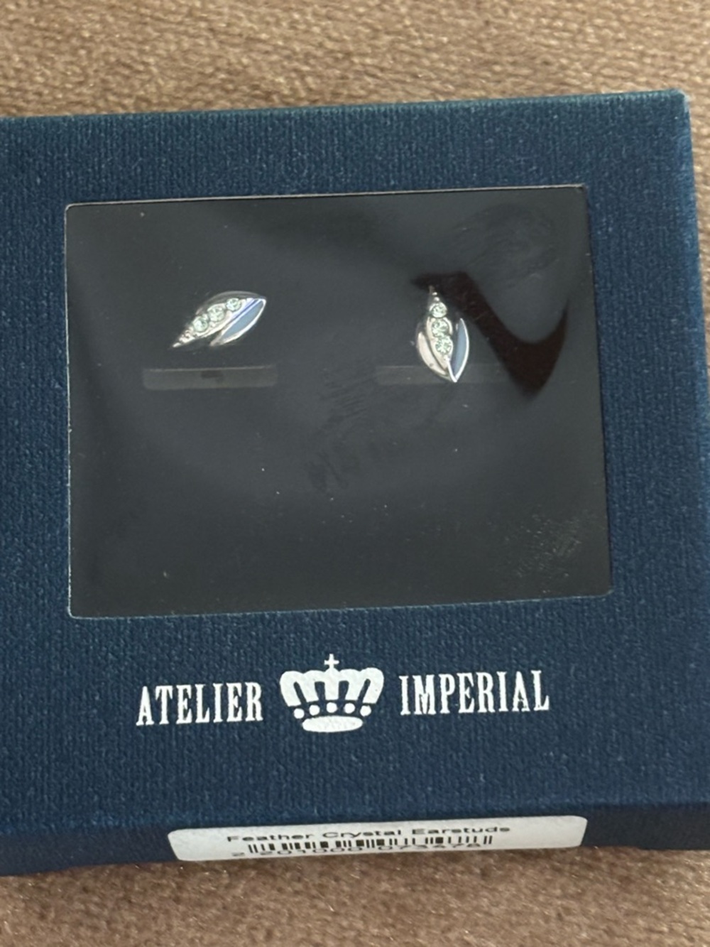 Silver Stud Earrings with Clear Stones